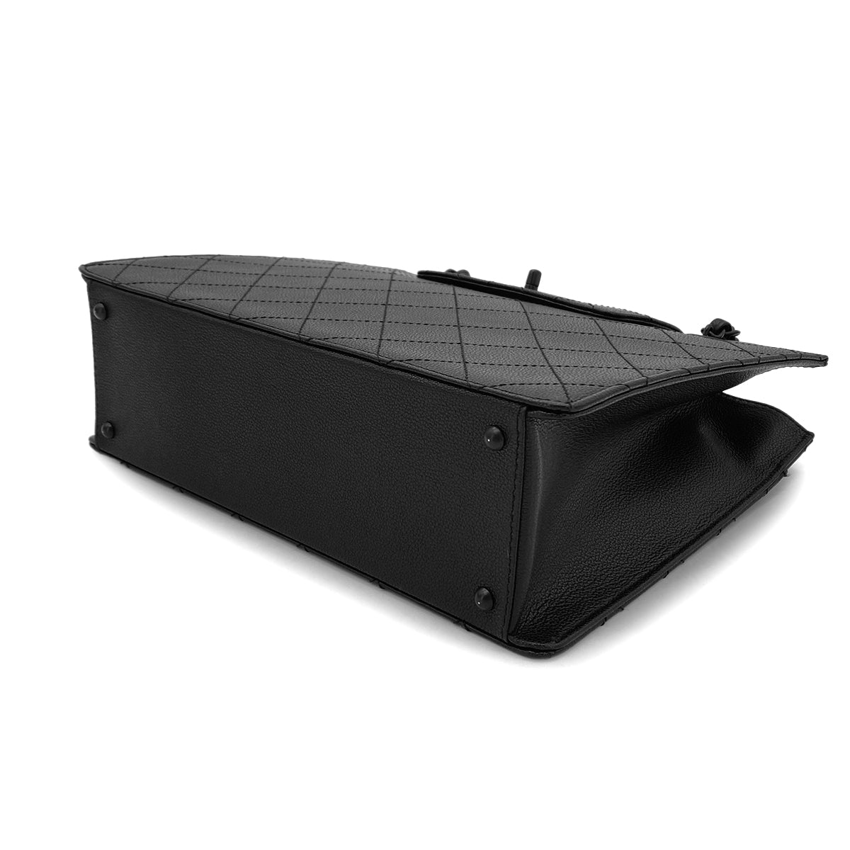 CHANEL VINTAGE MATELASSE CHAIN SHOULDER BAG BLACK CALF LEATHER 90282753