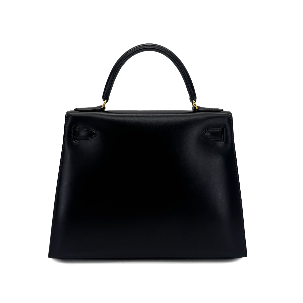 HERMES KELLY 28 SELLIER BLACK BOXCALF HAND SHOULDER BAG 〇W GHW 90282760