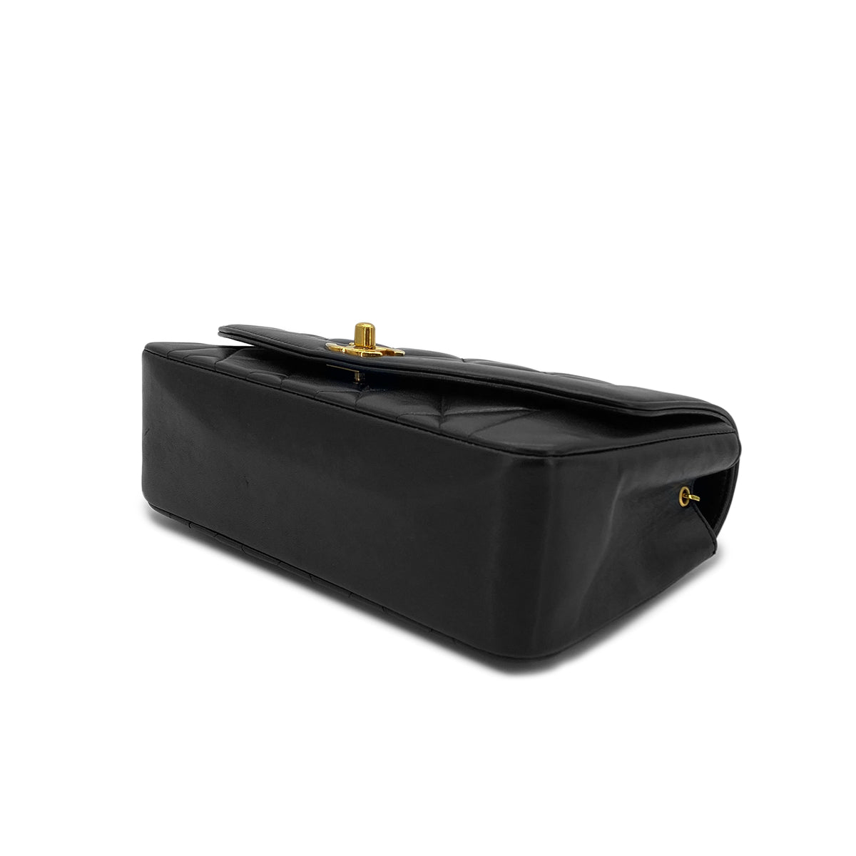 CHANEL VINTAGE DIANA SMALL CHAIN SHOULDER BAG BLACK LAMB SKIN 90282764