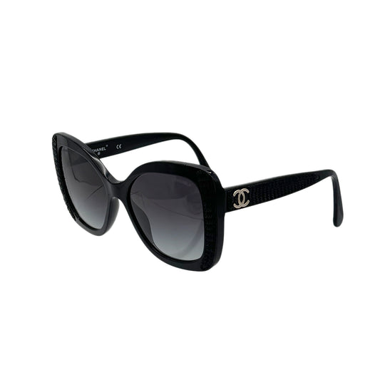 CHANEL SUNGLASSES COCOMARK BLACK SEQUINS EYEWEAR 90283090