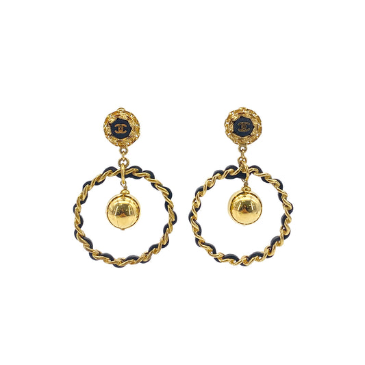 CHANEL VINTAGE EARRINGS COCOMARK CHAIN MOTIF ACCESSORY 90283091