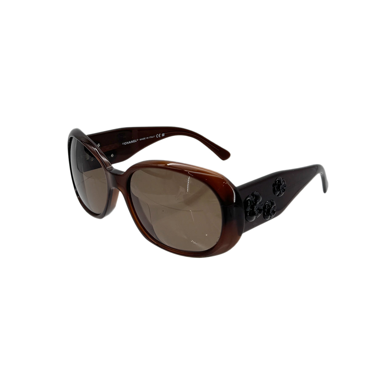CHANEL VINTAGE SUNGLASSES CAMELLIA BROWN EYEWEAR 90283094