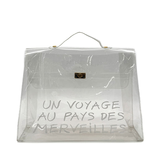 HERMES VINYL KELLY SOUVENIRDEL' EXPOSITION 1997 CLEAR HAND BAG 90283103