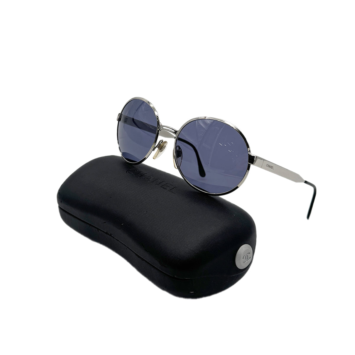 CHANEL VINTAGE SUNGLASSES LOGO SILVER EYEWEAR 90283105