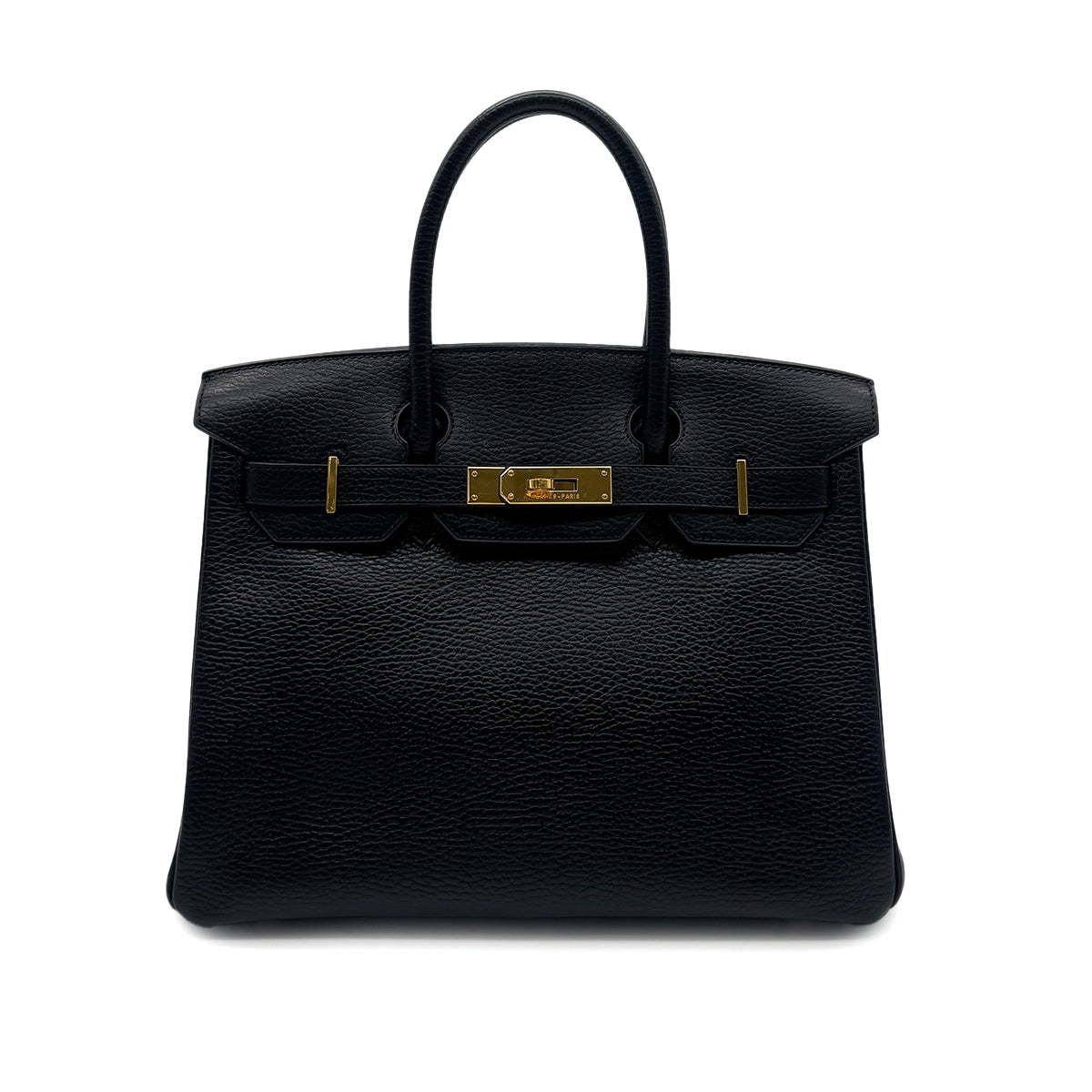 HERMES BIRKIN 30 BLACK ARDENNES HAND BAG □G GHW 90283112