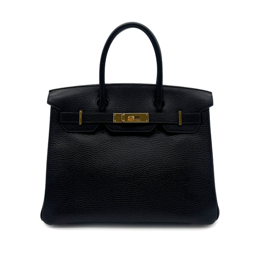 HERMES BIRKIN 30 BLACK ARDENNES HAND BAG □G GHW 90283112