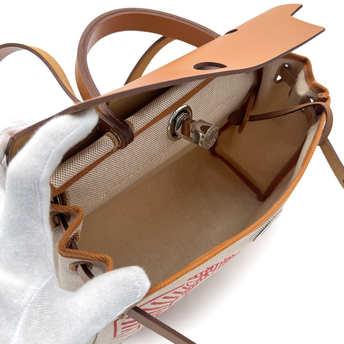 HERMES HERBAG ZIP PM 31 PEGASE POP TOTE SHOULDER BAG NATUREL ECRU VACHE HUNTER TOILE H Y SHW 90283113