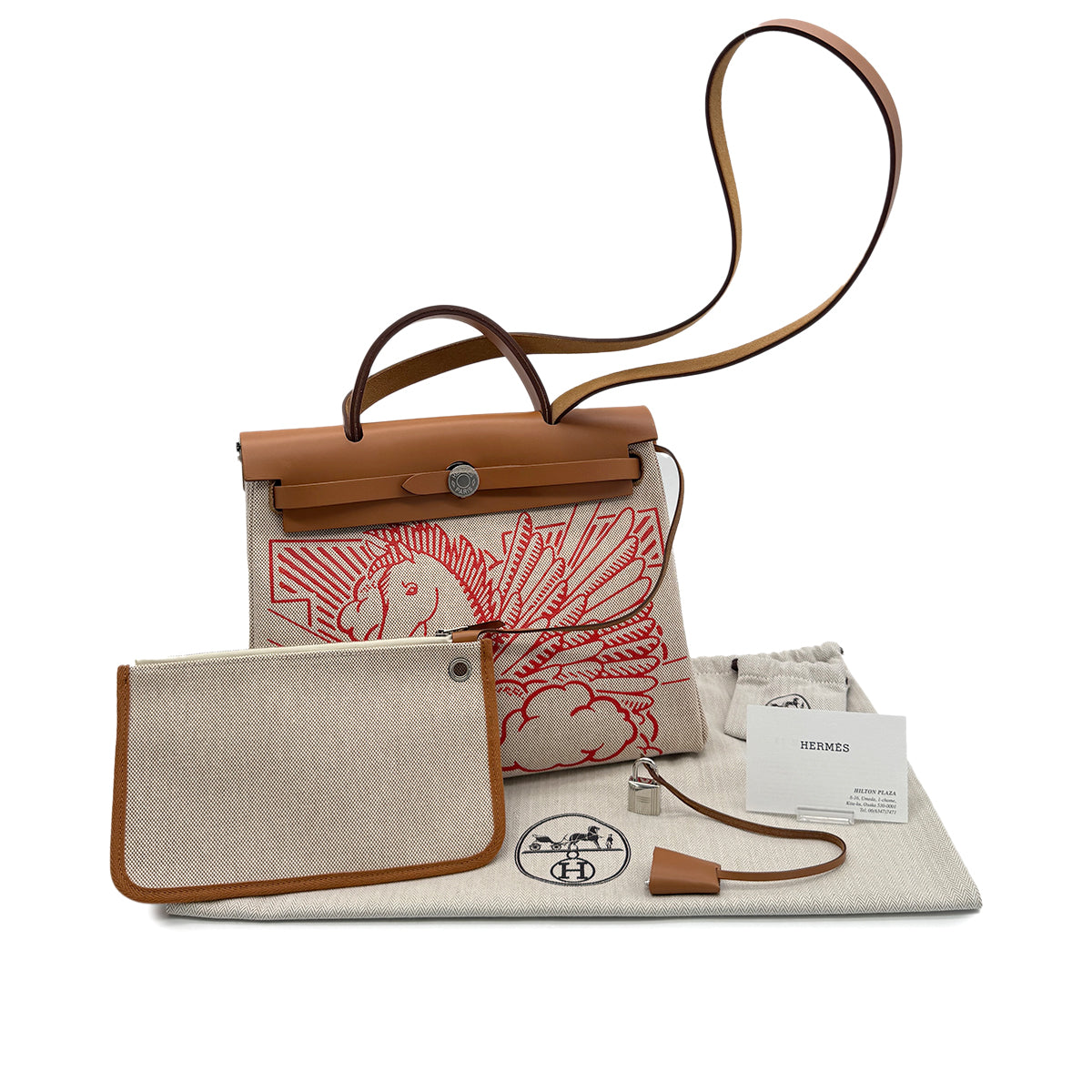 HERMES HERBAG ZIP PM 31 PEGASE POP TOTE SHOULDER BAG NATUREL ECRU VACHE HUNTER TOILE H Y SHW 90283113