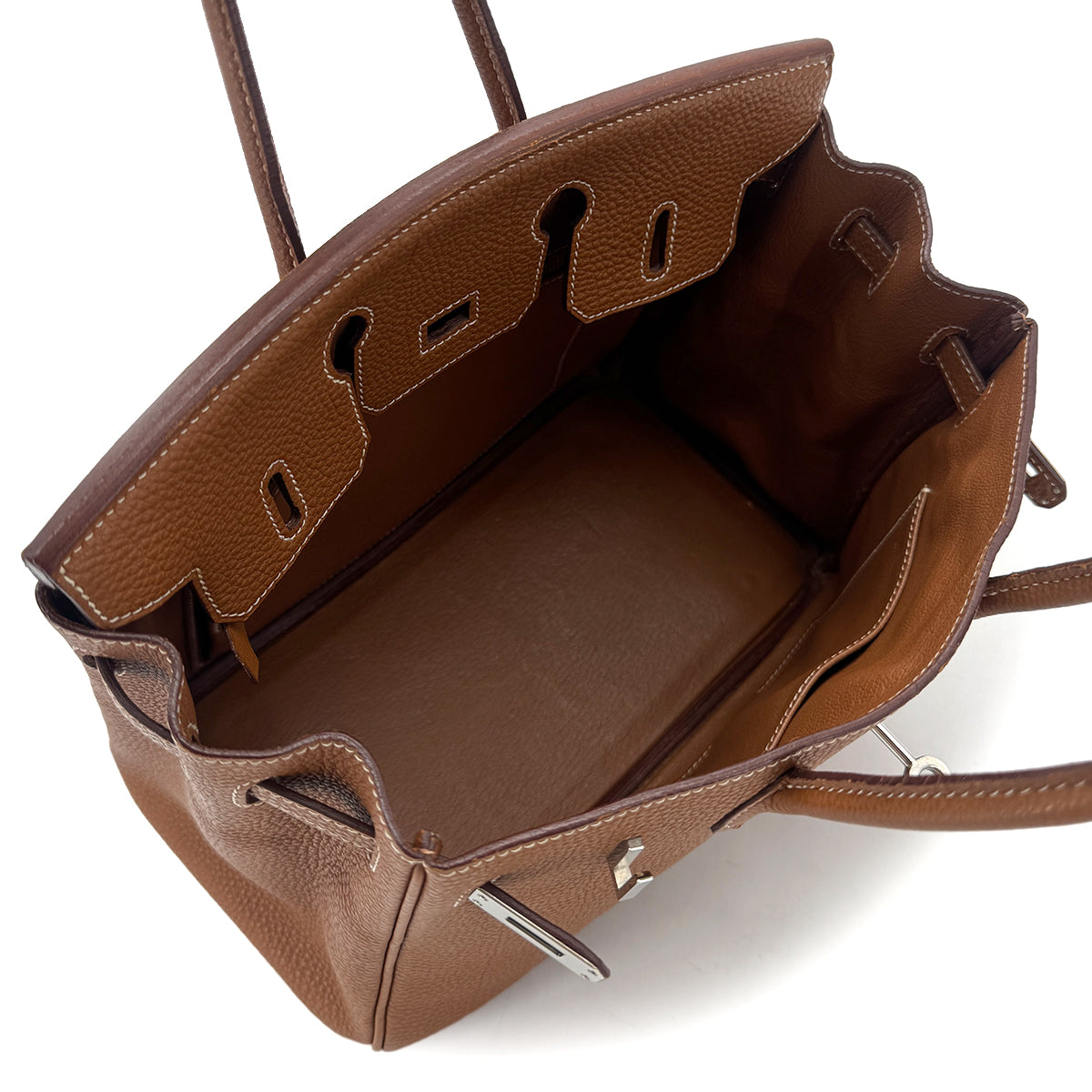 HERMES BIRKIN 25 GOLD TOGO HAND BAG □J SHW 90283119