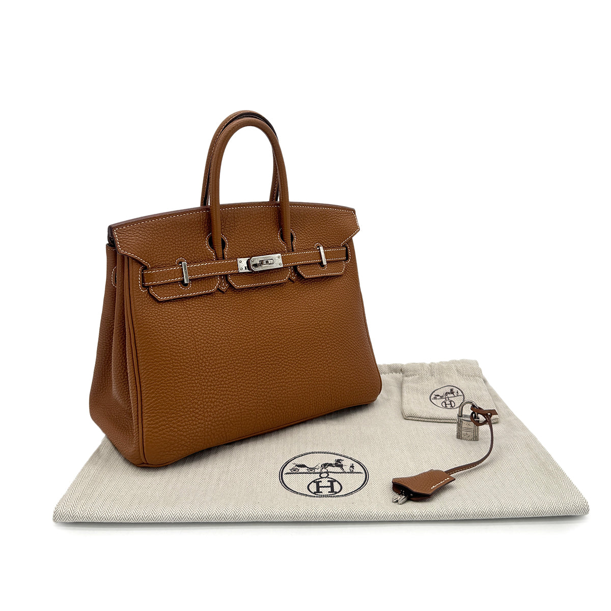 HERMES BIRKIN 25 GOLD TOGO HAND BAG □J SHW 90283119