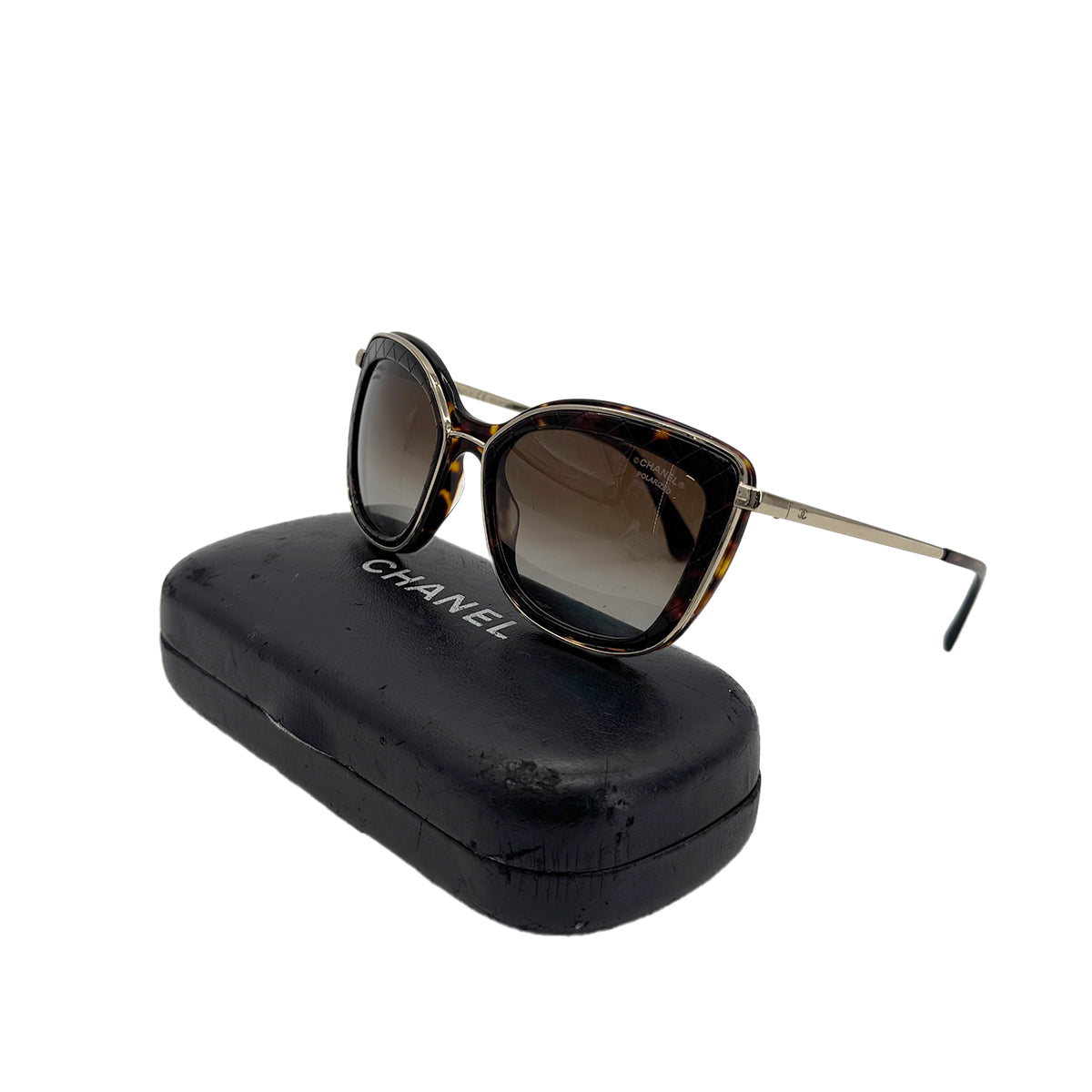 CHANEL VINTAGE SUNGLASSES COCOMARK TORTOISESHELL BROWN GOLD EYEWEAR 90283127