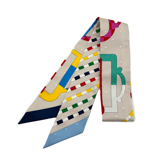 HERMES TWILLY BOUCLERIE MODERNE SCARF MULTICOLOR SILK 90283132