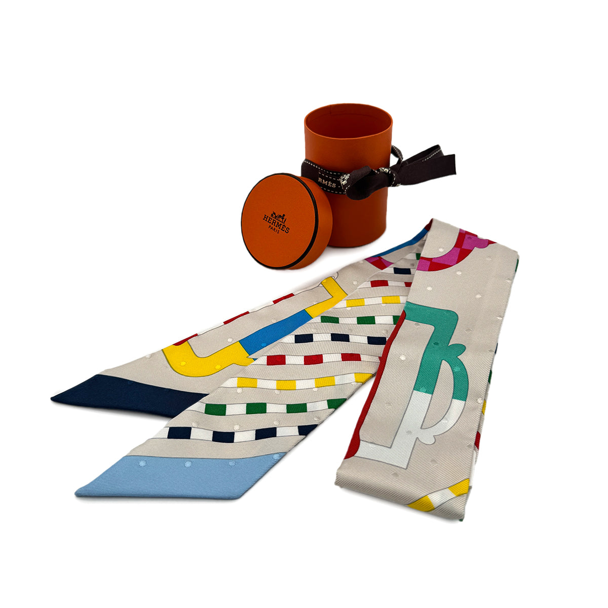 HERMES TWILLY BOUCLERIE MODERNE SCARF MULTICOLOR SILK 90283132