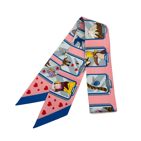 HERMES TWILLY STORY SCARF MULTICOLOR SILK 90283134