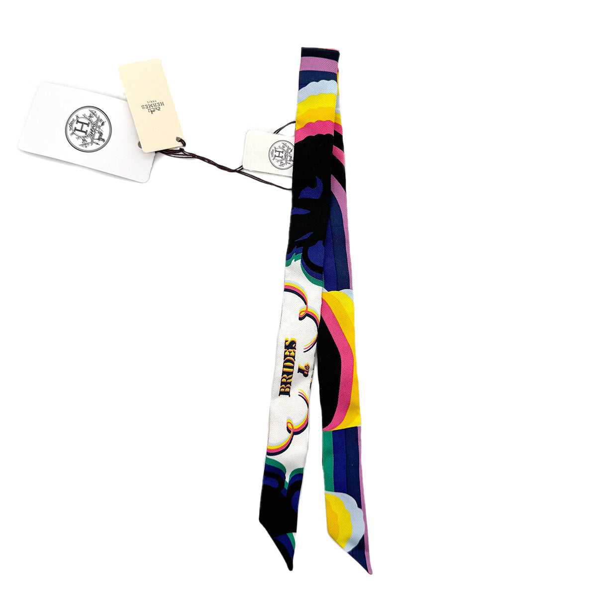 HERMES TWILLY DOLL UPCYCLONG BRIDES DE GALA MULTICOLOR SILK 90283138