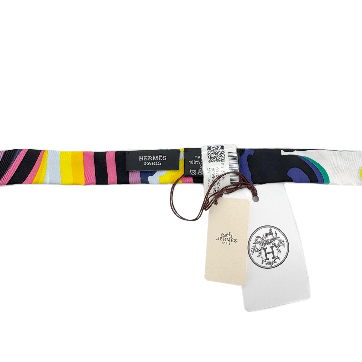 HERMES TWILLY DOLL UPCYCLONG BRIDES DE GALA MULTICOLOR SILK 90283138