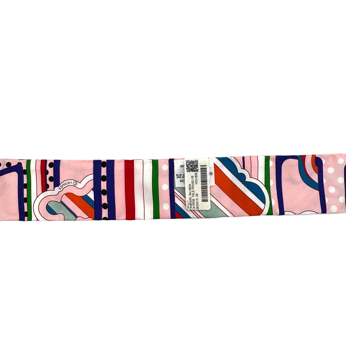 HERMES TWILLY FAUBOURG RAINBOW SCARF MULTICOLOR SILK 90283140