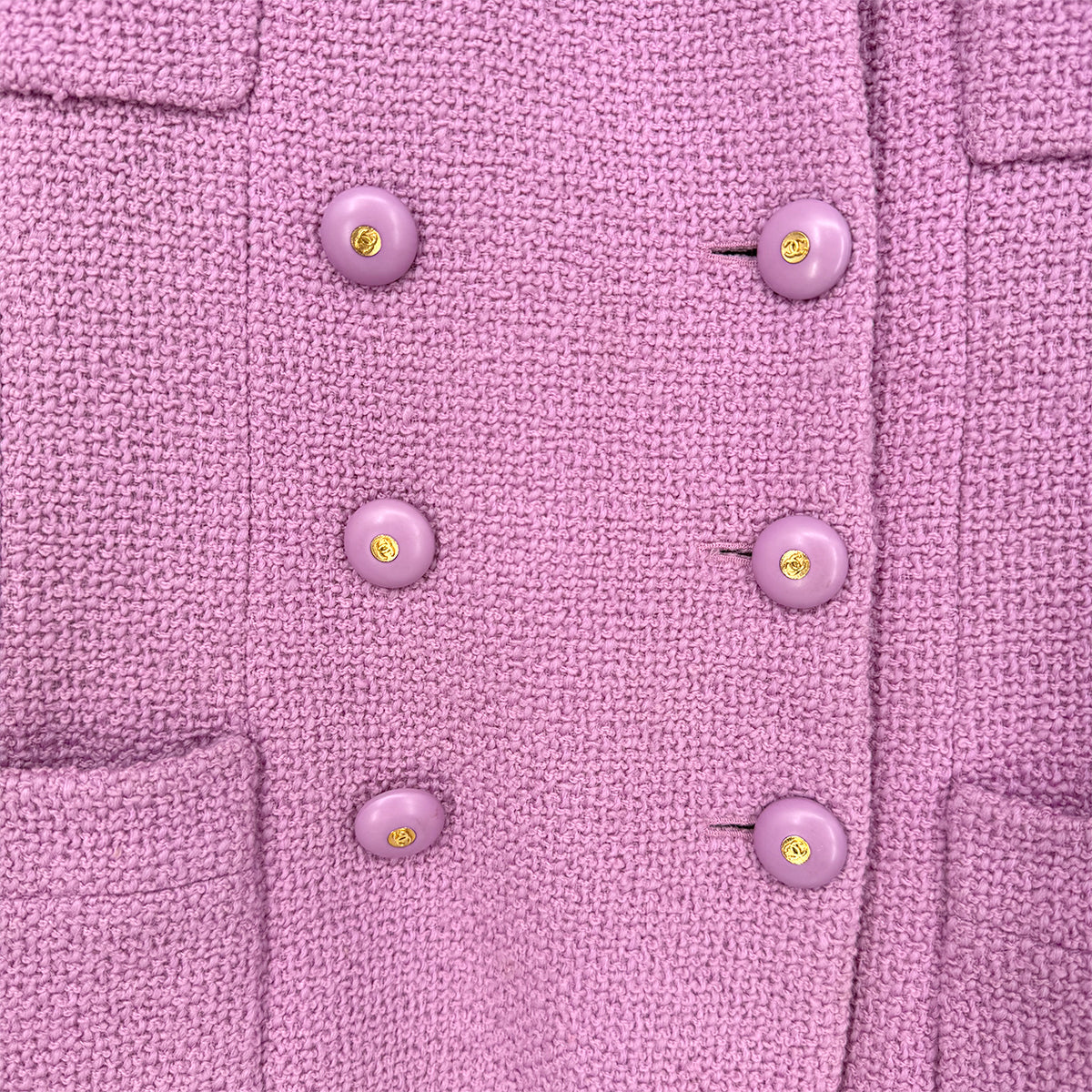 CHANEL VINTAGE COCO BUTTON JACKET LAVENDER WOOL 36 98 RTW 90283143