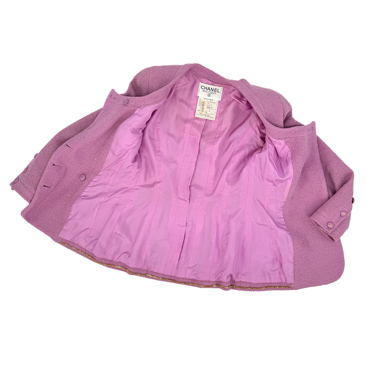 CHANEL VINTAGE COCO BUTTON JACKET LAVENDER WOOL 36 98 RTW 90283143