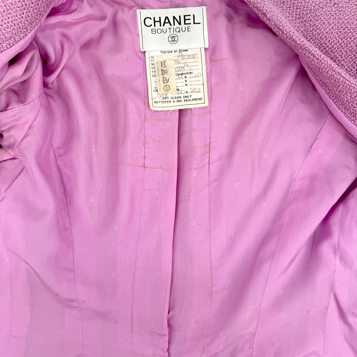 CHANEL VINTAGE COCO BUTTON JACKET LAVENDER WOOL 36 98 RTW 90283143