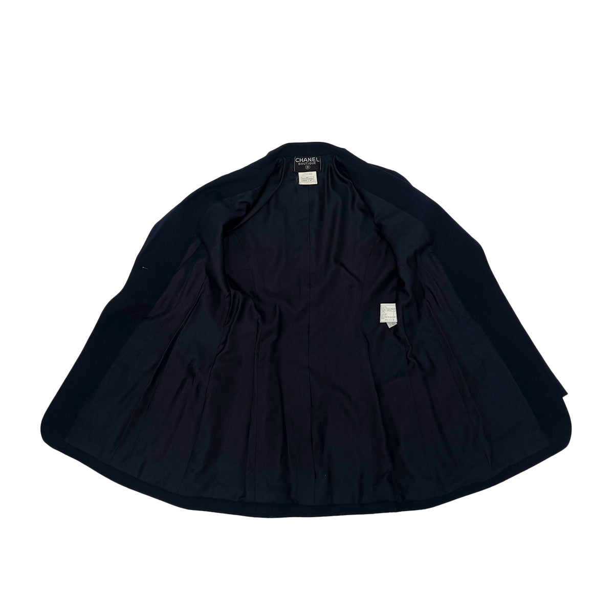 CHANEL VINTAGE COCO BUTTON JACKET NAVY WOOL 40 97P RTW 90283144