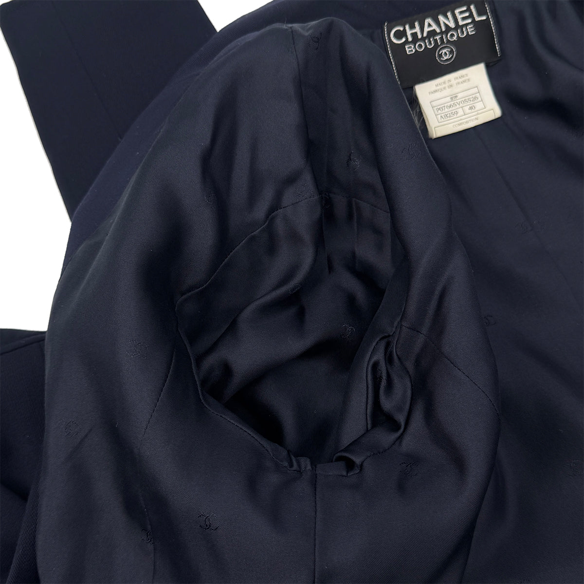 CHANEL VINTAGE COCO BUTTON JACKET NAVY WOOL 40 97P RTW 90283144