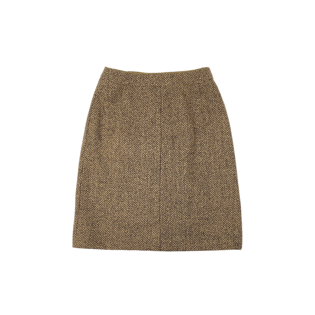 CHANEL VINTAGE JACKET TOPS SKIRT SET COCO BUTTON GOLD BEIGE WOOL 38 96A RTW 90283145