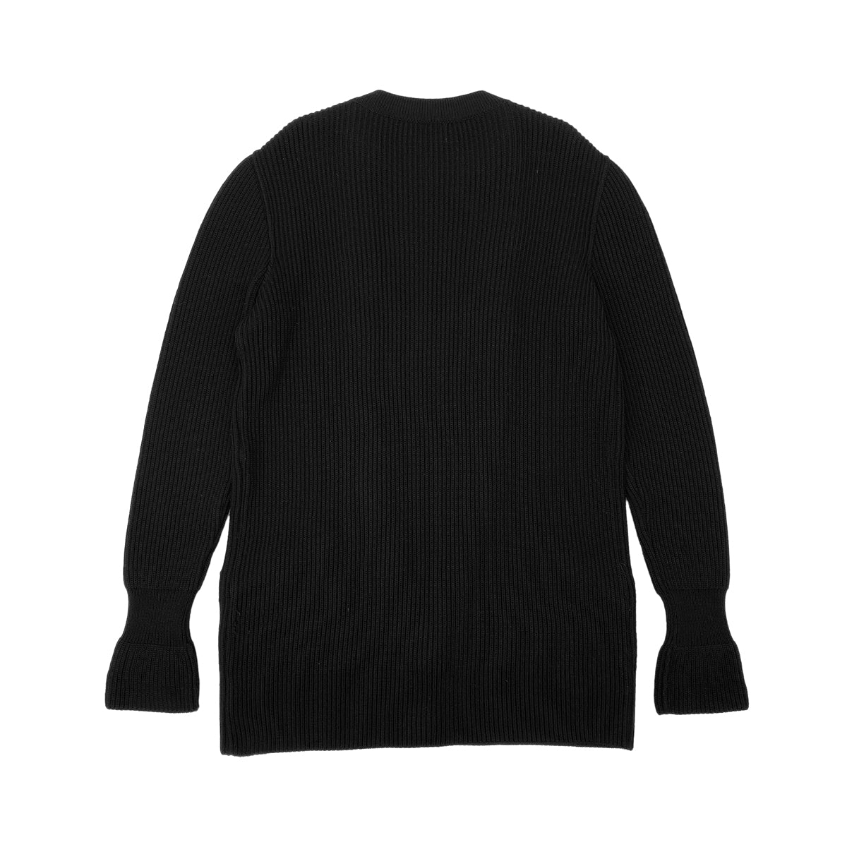 CHANEL VINTAGE KNIT TOPS SKIRT SET CLOVER BUTTON BLACK WOOL 38  RTW 90283151