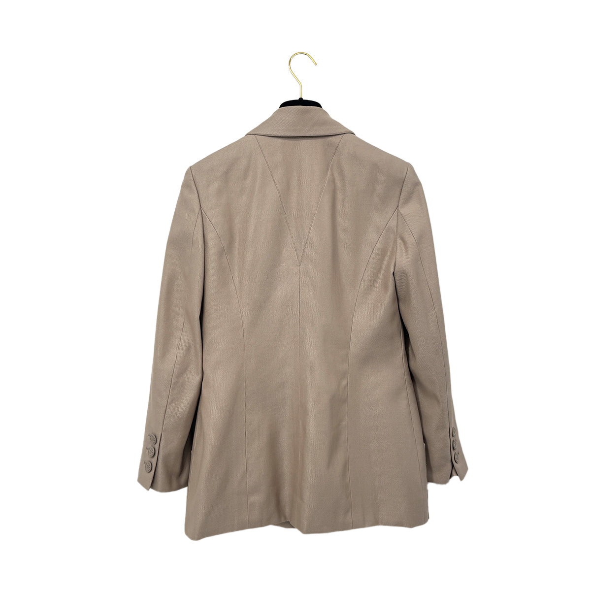 CHANEL VINTAGE COCO DOUBLEBUTTON JACKET BEIGE COTTON SILK 38 P20 RTW 90283152