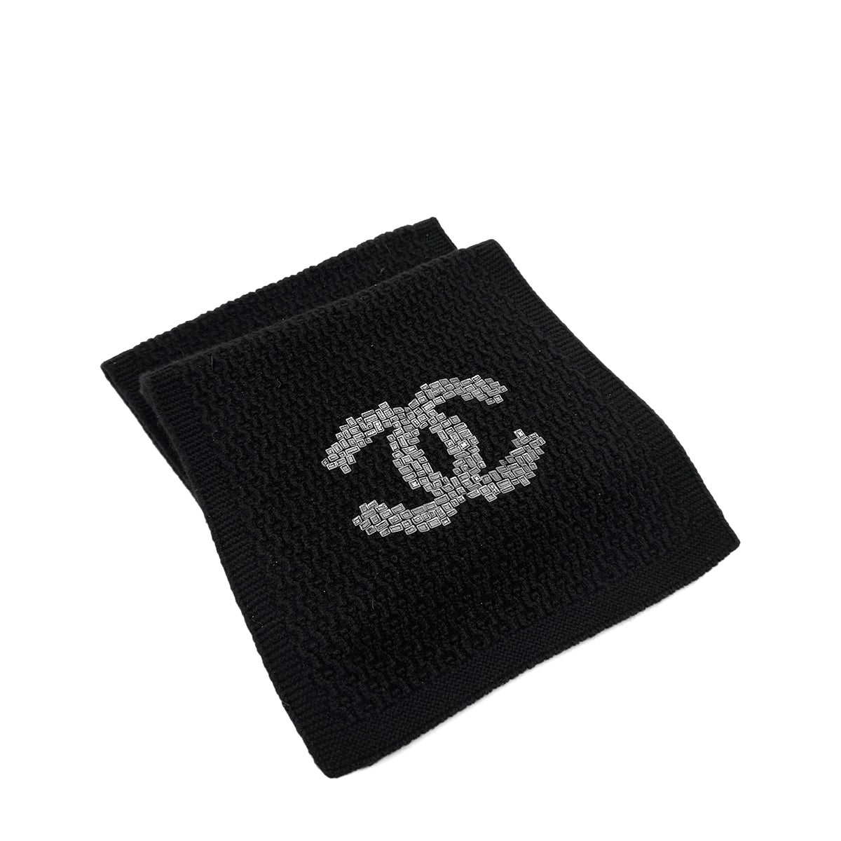 CHANEL COCOMARK CASHMERE SCARF BLACK ACCESSORY 90283156