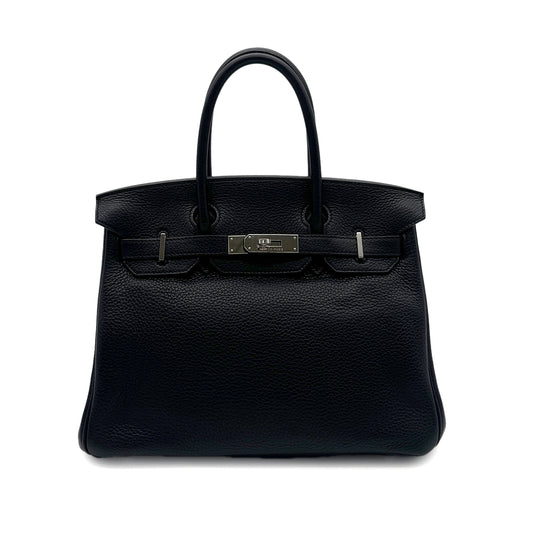 HERMES BIRKIN 30 BLACK TAURILLON CLEMENCE HAND BAG □N GHW 90283456
