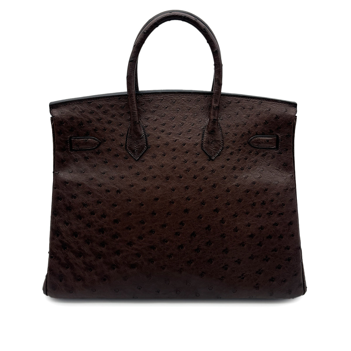 HERMES BIRKIN 35 CHOCOLAT OSTRICH HAND BAG □D GHW 90283465