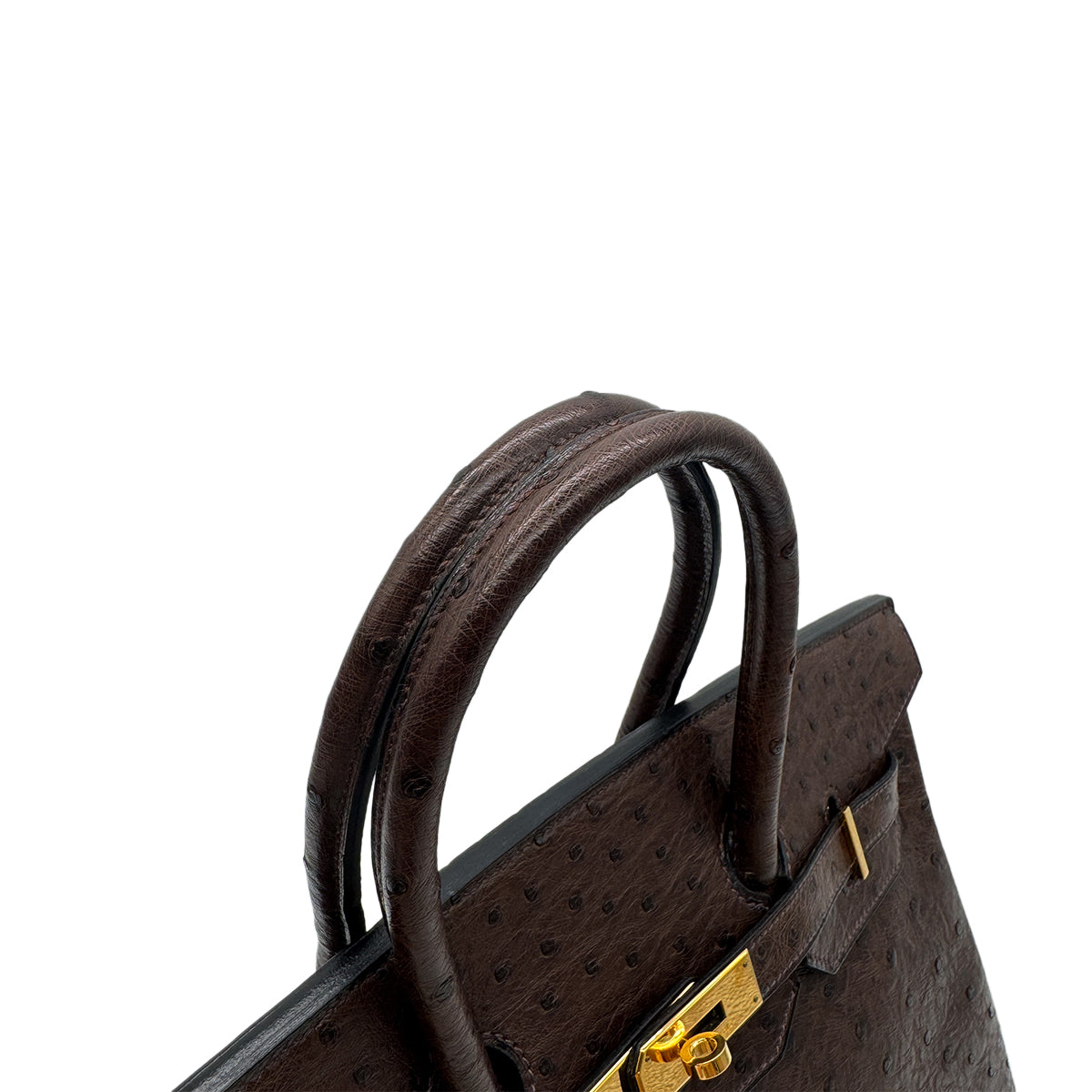 HERMES BIRKIN 35 CHOCOLAT OSTRICH HAND BAG □D GHW 90283465