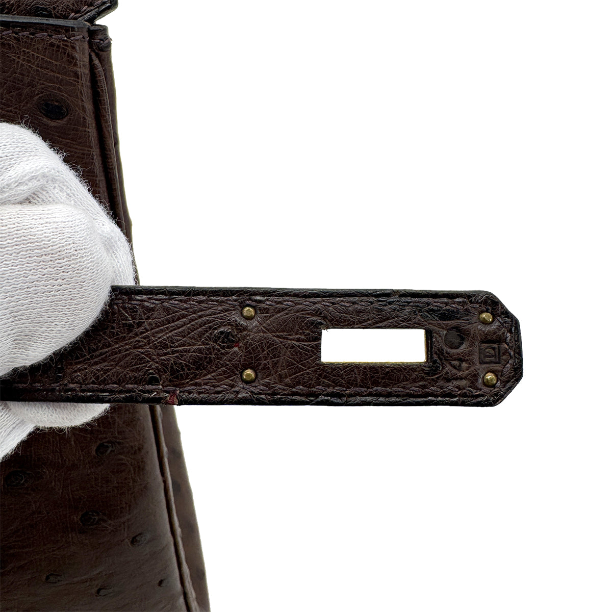 HERMES BIRKIN 35 CHOCOLAT OSTRICH HAND BAG □D GHW 90283465