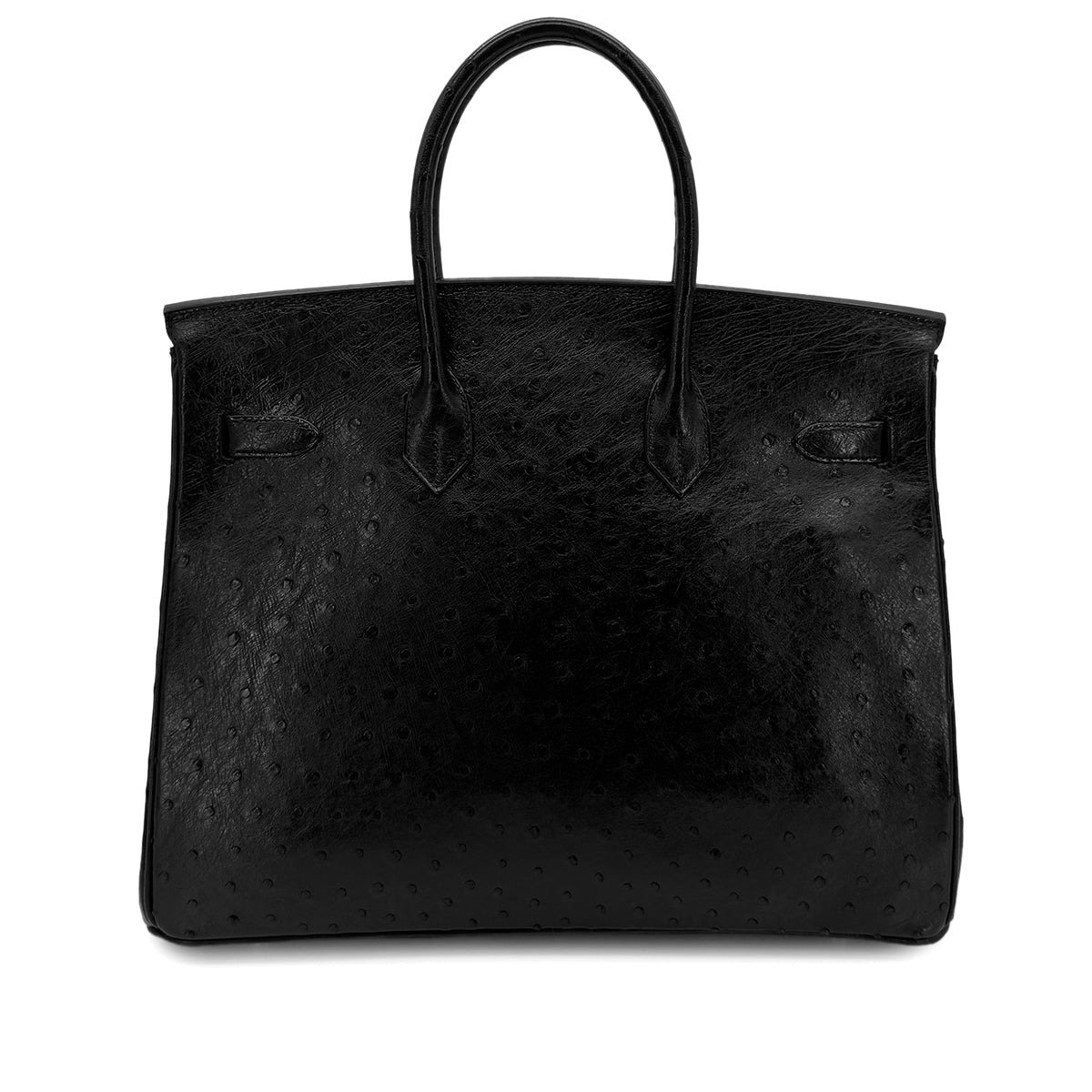 HERMES BIRKIN 35 BLACK OSTRICH HAND BAG □A GHW 90283466