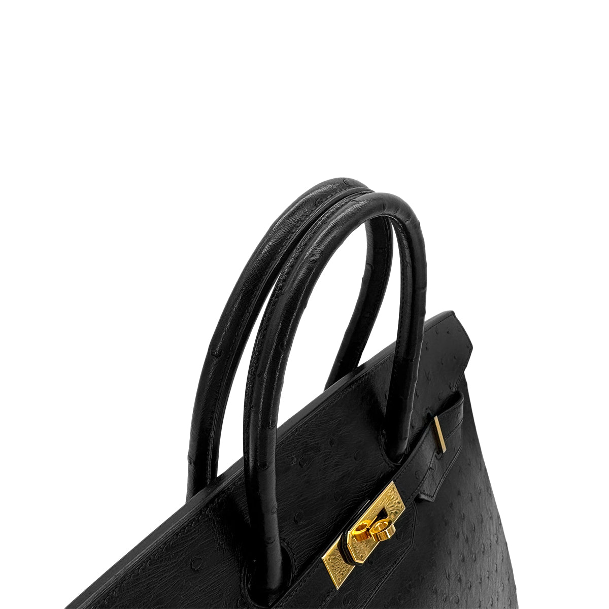 HERMES BIRKIN 35 BLACK OSTRICH HAND BAG □A GHW 90283466