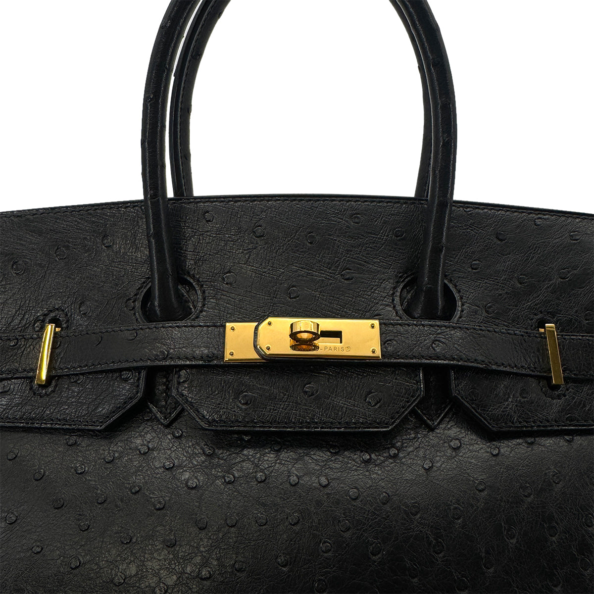 HERMES BIRKIN 35 BLACK OSTRICH HAND BAG □A GHW 90283466