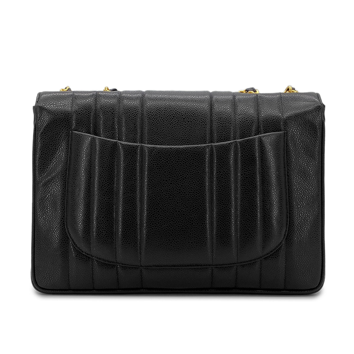 CHANEL VINTAGE MADEMOISELLE CHAIN SHOULDER BAG BLACK CAVIAR SKIN 90283467