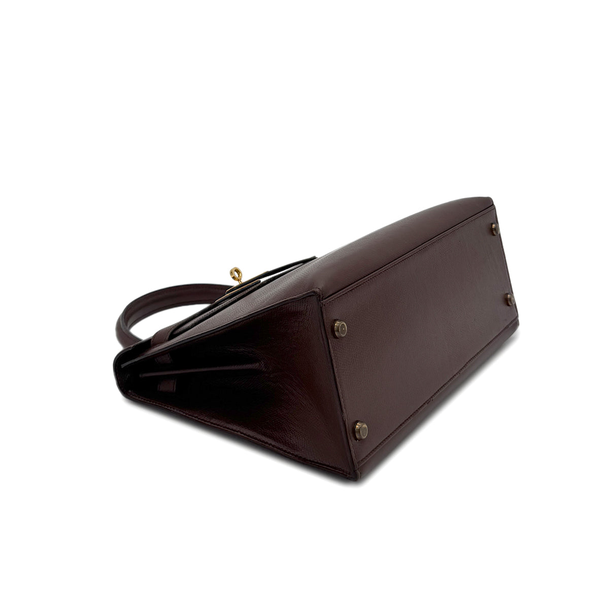 HERMES KELLY 28 SELLIER HAVANA COUCHEVEL HAND SHOULDER BAG 〇P GHW 90283468