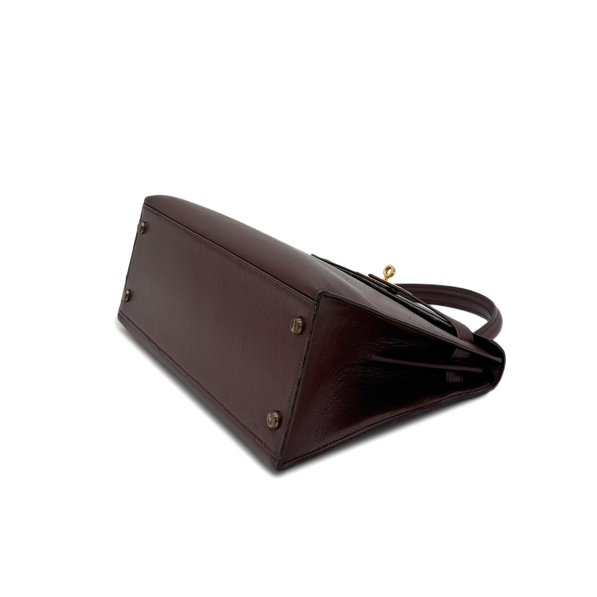 HERMES KELLY 28 SELLIER HAVANA COUCHEVEL HAND SHOULDER BAG 〇P GHW 90283468