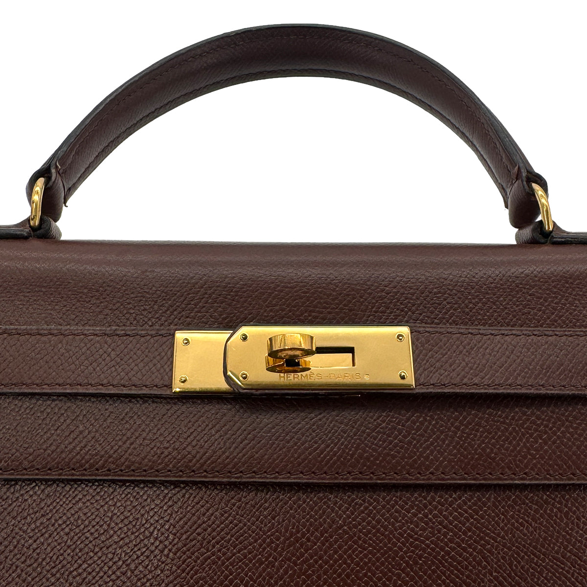 HERMES KELLY 28 SELLIER HAVANA COUCHEVEL HAND SHOULDER BAG 〇P GHW 90283468