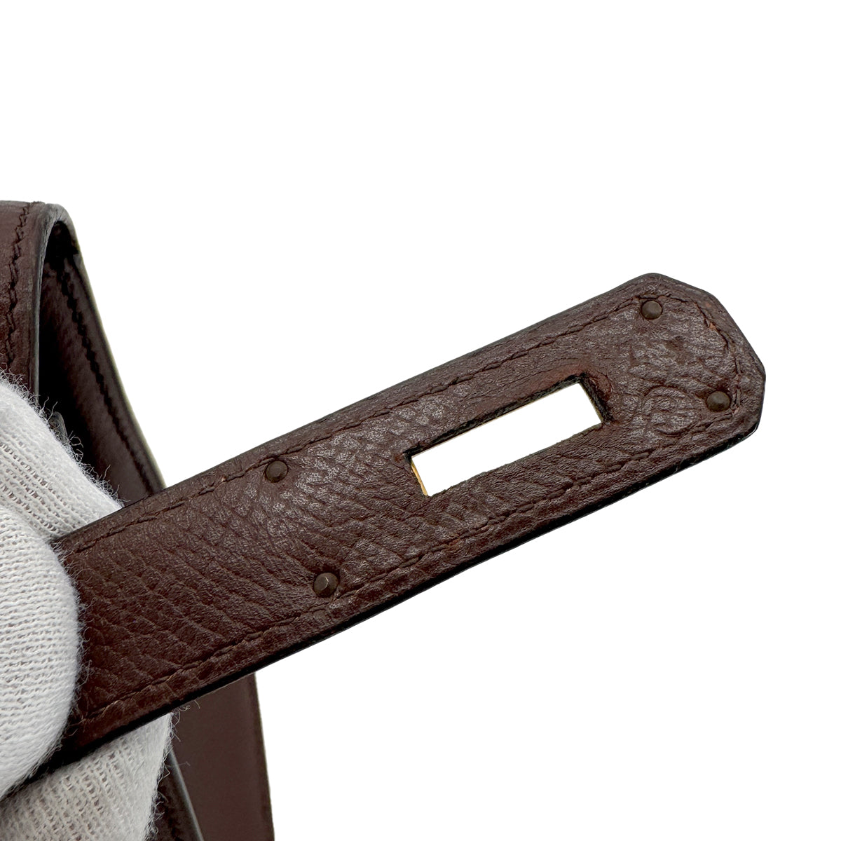 HERMES KELLY 28 SELLIER HAVANA COUCHEVEL HAND SHOULDER BAG 〇P GHW 90283468