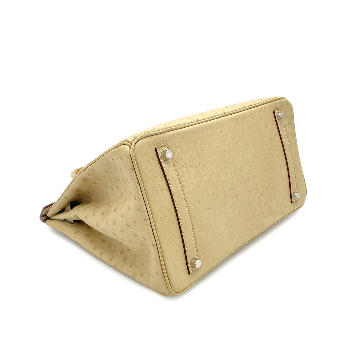 HERMES BIRKIN 35 PARCHEMIN OSTRICH HAND BAG □P SHW 90283469