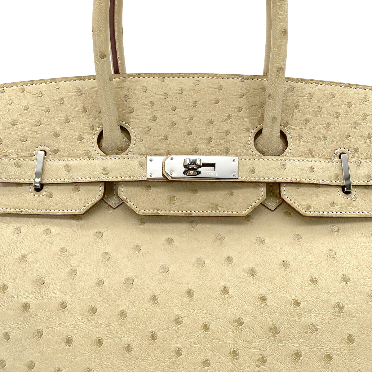HERMES BIRKIN 35 PARCHEMIN OSTRICH HAND BAG □P SHW 90283469