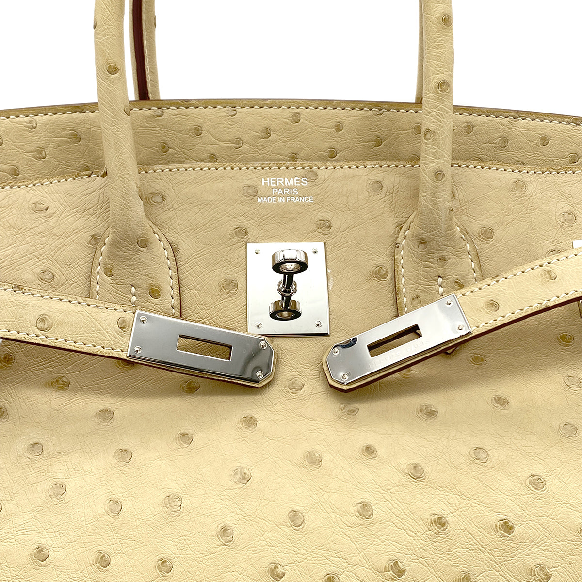 HERMES BIRKIN 35 PARCHEMIN OSTRICH HAND BAG □P SHW 90283469