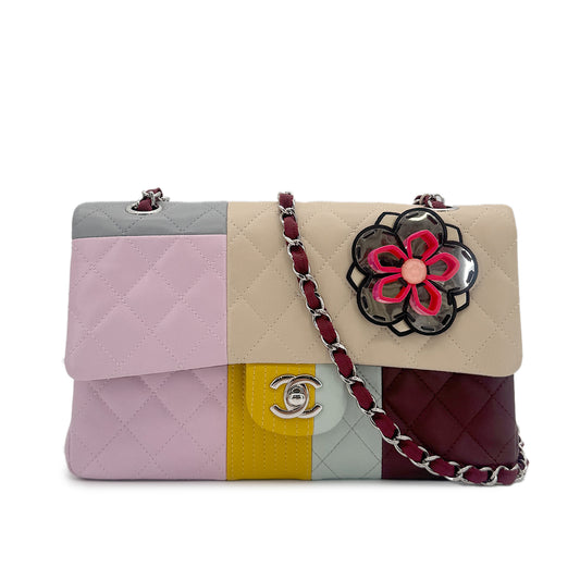 CHANEL MATELASSE CHAIN SHOULDER BAG FLOWER MULTICOLOR LAMB SKIN 90283471