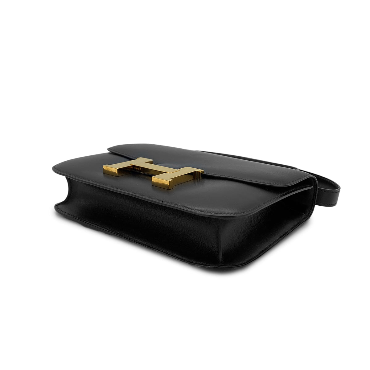 HERMES CONSTANCE 23 BLACK BOXCALF SHOULDER BAG □A GHW 90283595