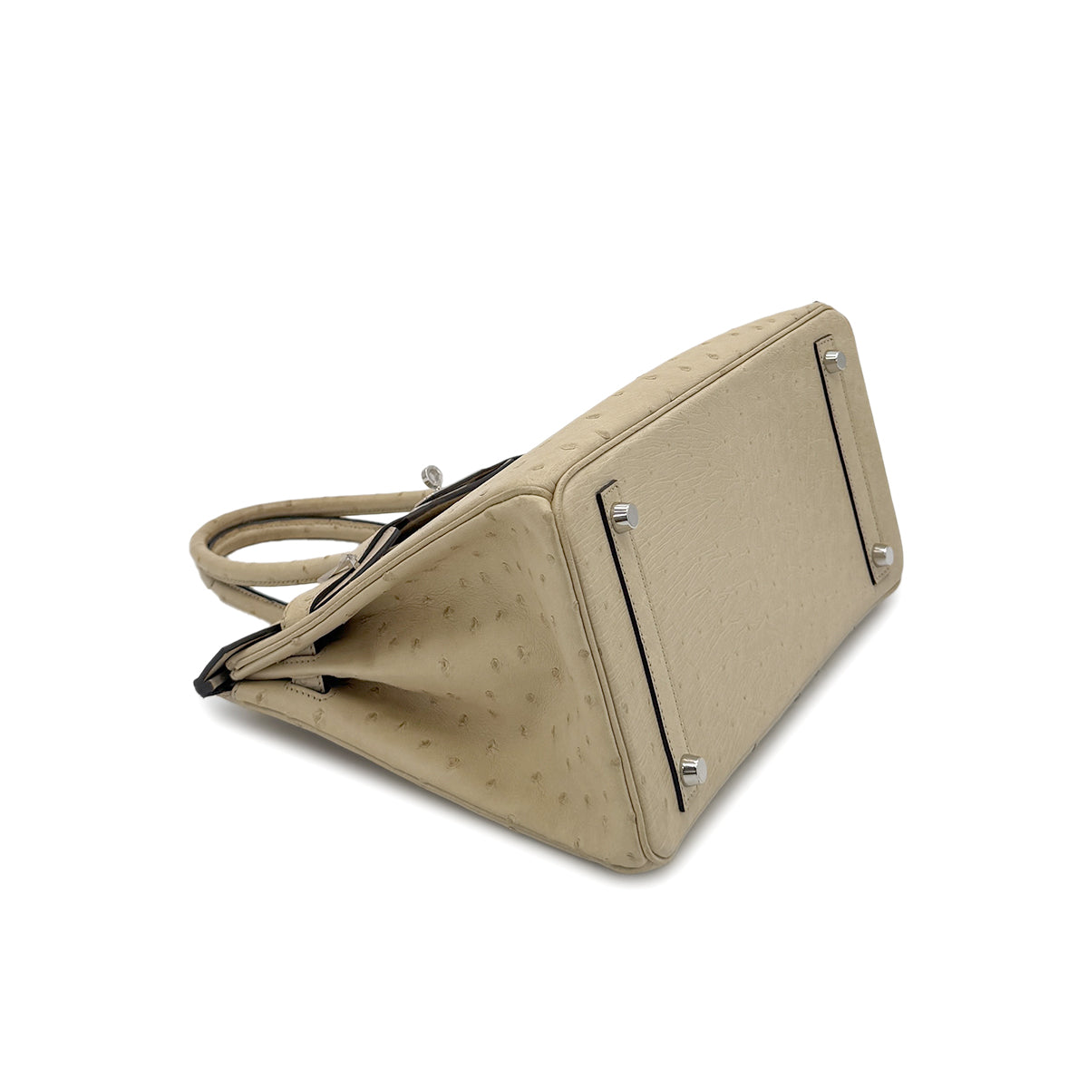 HERMES BIRKIN 30 PARCHEMIN OSTRICH HAND BAG X SHW 90283596