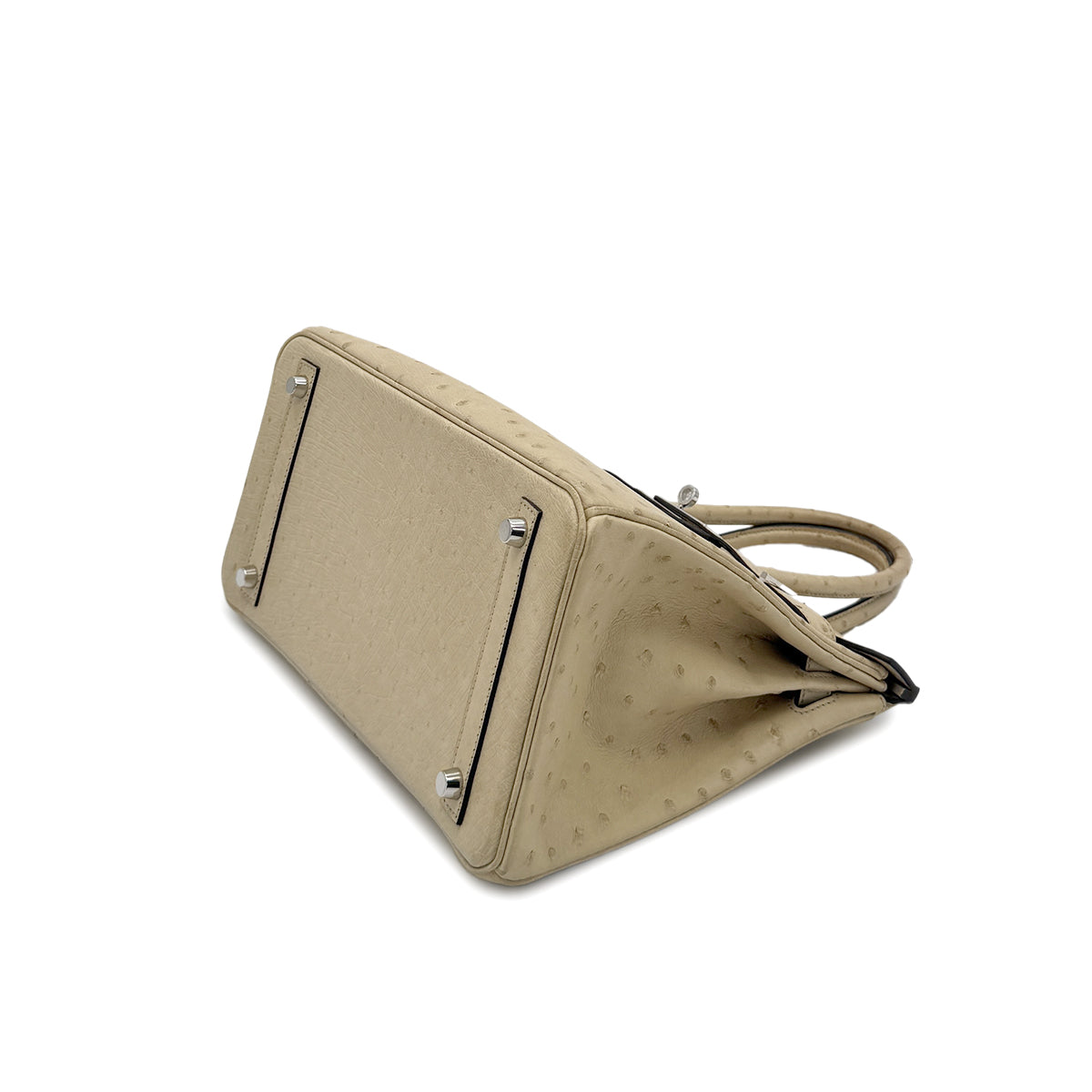 HERMES BIRKIN 30 PARCHEMIN OSTRICH HAND BAG X SHW 90283596