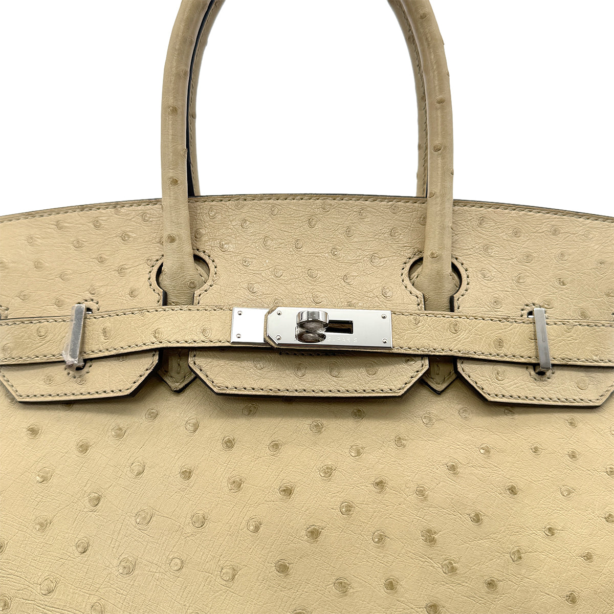 HERMES BIRKIN 30 PARCHEMIN OSTRICH HAND BAG X SHW 90283596